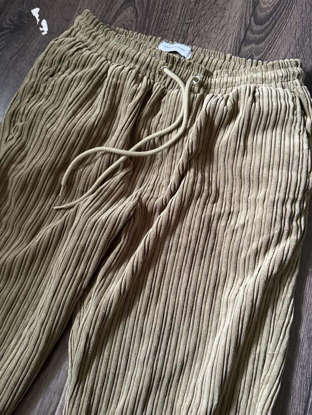 Urban Outfitters Corduroy Drawstring Lounge Pants Khaki Green